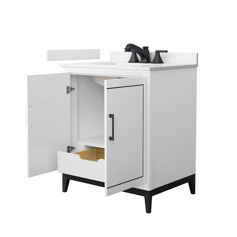 Wyndham Collection WCH515130S-QTZ-US3MXX Marlena 30" Free Standing