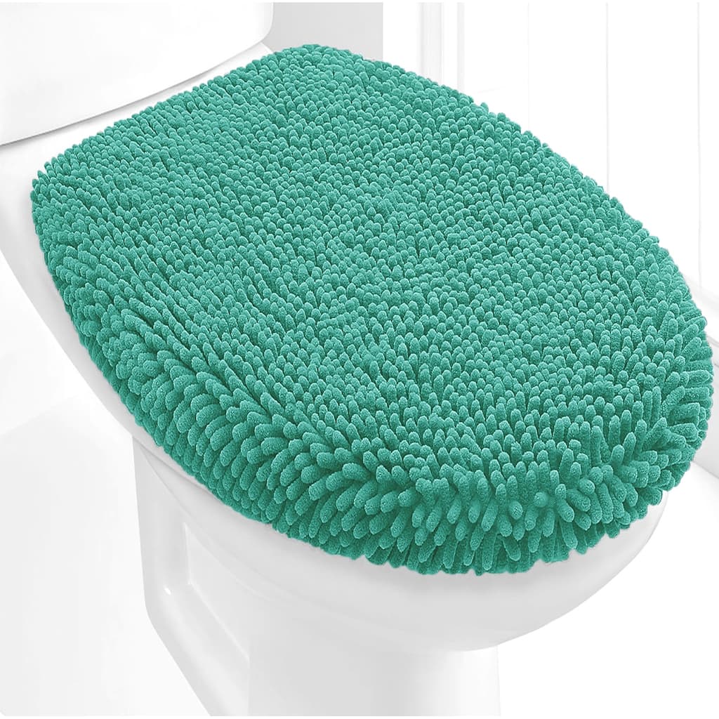 18"x18" - Turquoise Soft Cozy Plush Chenille Toilet Seat Cover