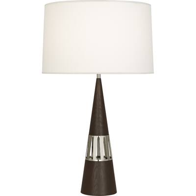 Robert Abbey S1040 One Light Table Lamp Fletcher Polished Nickel w/ Dark Walnut - One Size