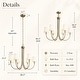 preview thumbnail 5 of 19, Mid-Century Modern Gold 6/8-Light French Chandelier Fabric Pendant Lights for Dining Room