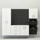 Option Black Slatwall / White Cabinets