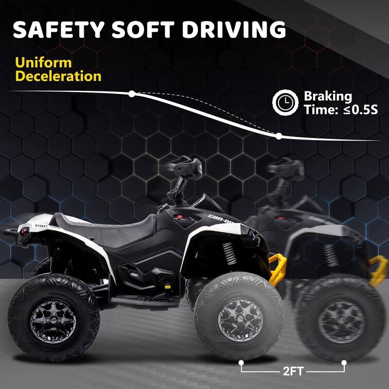 Kids ATV 4 Wheeler, 12V Ride on Toy Car Bombardier Licensed BRP Can-am