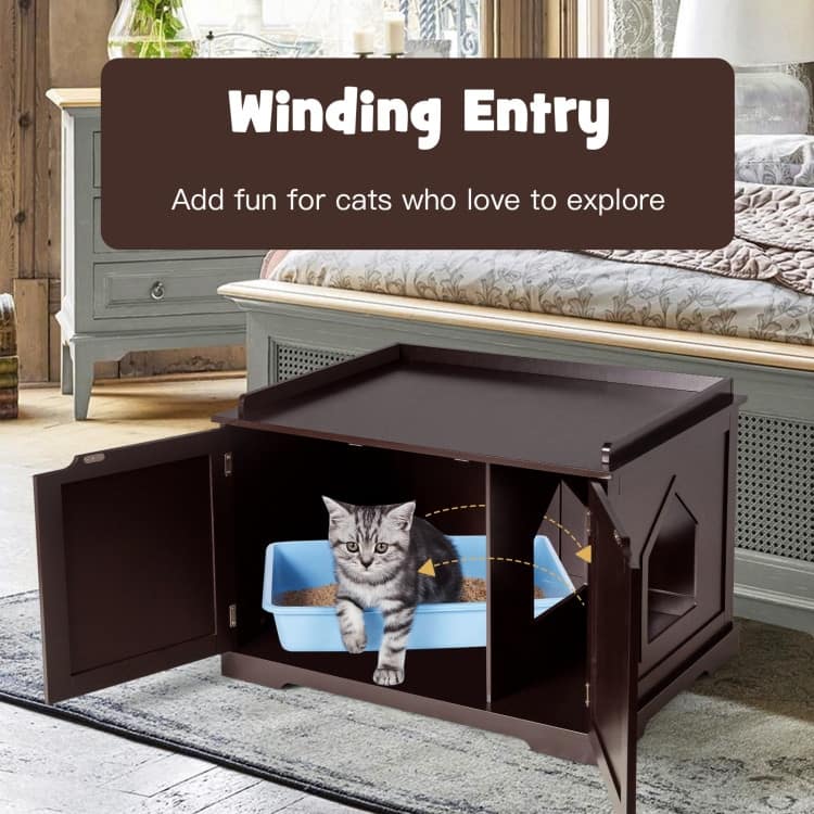Multifunctional Cat House with Double Doors and Extra Countertop Space