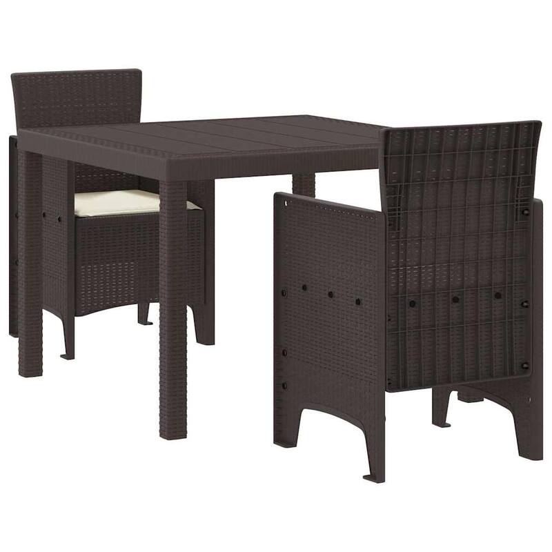vidaXL Garden Dining Set 3/5 pcs Anthracite/Brown Polt rattan - 100 x 100 x 73 cm