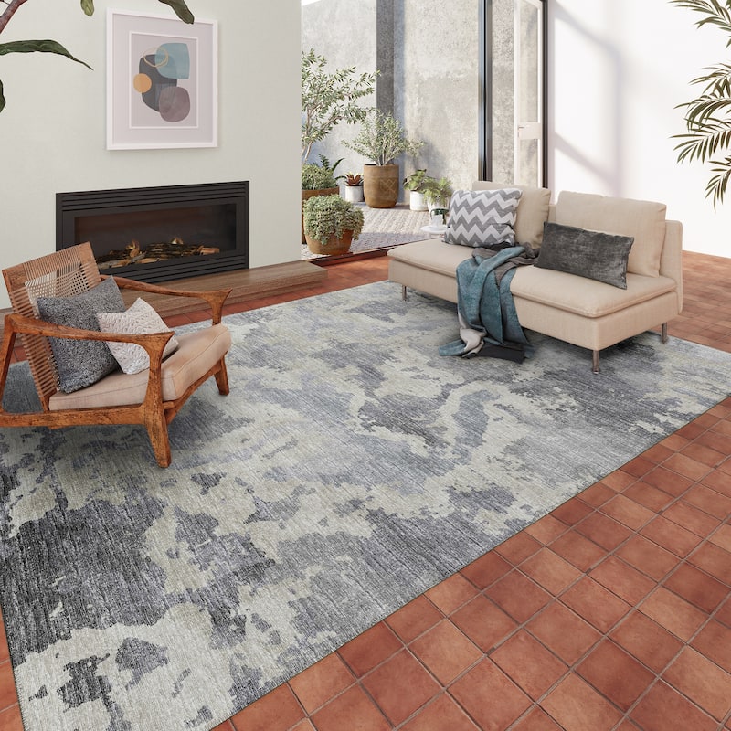 Indoor/ Outdoor Accord Modern Polyester Washable Rug New