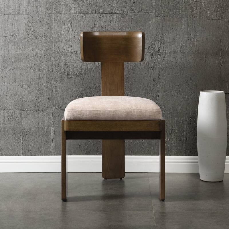 Set of 2 Side Dining Chairs with Rubber Wood Legs