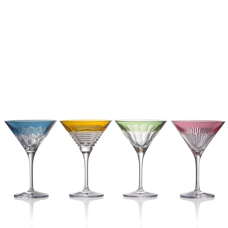 Waterford Mixology Colour Martini 8floz, Mixed Pattern, Set of 4