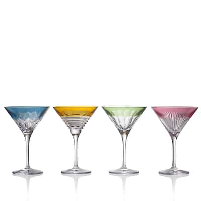 Waterford Mixology Colour Martini 8floz, Mixed Pattern, Set of 4