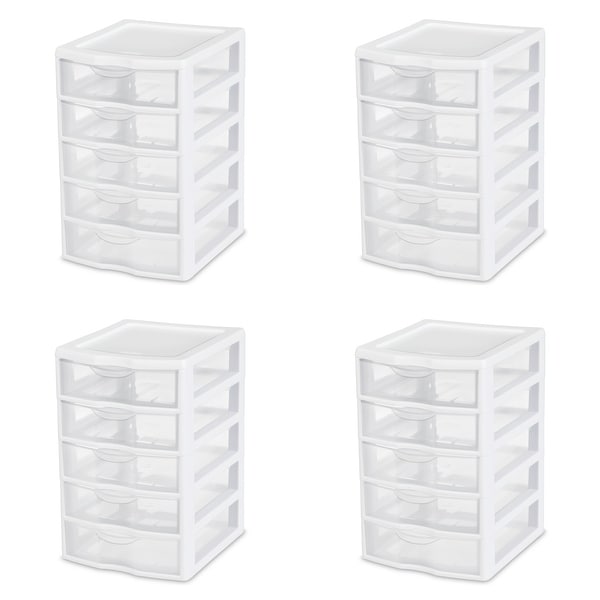 STERILITE Small 5 Drawer Units, Clear - Case of 4. Opens flyout.