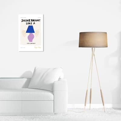 Wynwood Studio Canvas Typography and Quotes Shine Bright Blue and Modern & Contemporary Wall Art Canvas Print