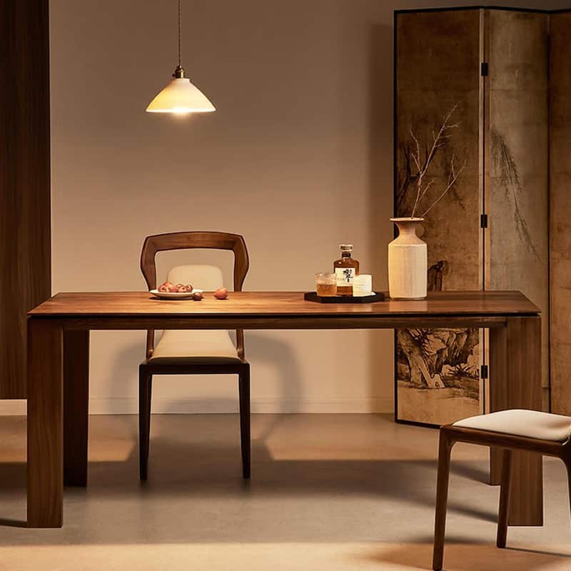 62.99 Inch Mid Century Modern Solid Wood Dining Table for 4-6 People