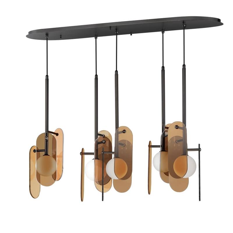 Studio M SM24815AM Megalith 5 Light 48" Wide LED Abstract Linear - Gunmetal