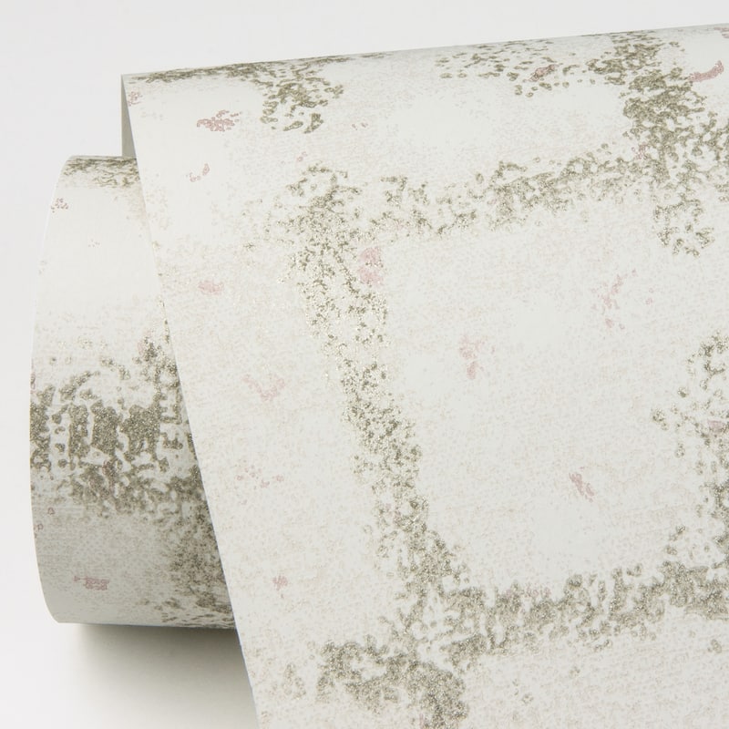 Scott Living Shea Gold Distressed Geometric Wallpaper