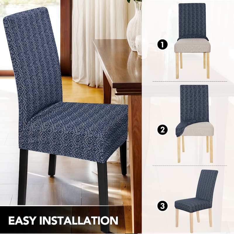 Stretch Jacquard Spandex Chair Covers 2 Pieces - 18x18x24 Inch