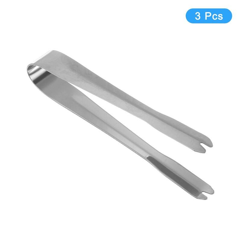 Serving Tongs, 3pcs 5.2Inch 304 Stainless Steel Ice Tongs for Sugar - Silver