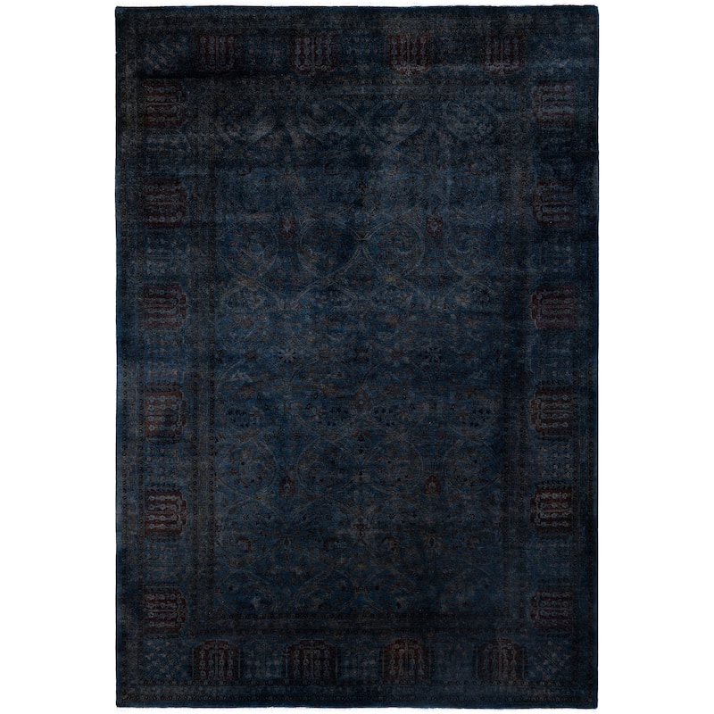 Overdyed One-of-a-Kind Hand-Knotted Area Rug - Black - 6' 1" x 8' 9"