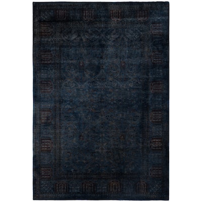 Overdyed One-of-a-Kind Hand-Knotted Area Rug - Black - 6' 1" x 8' 9"