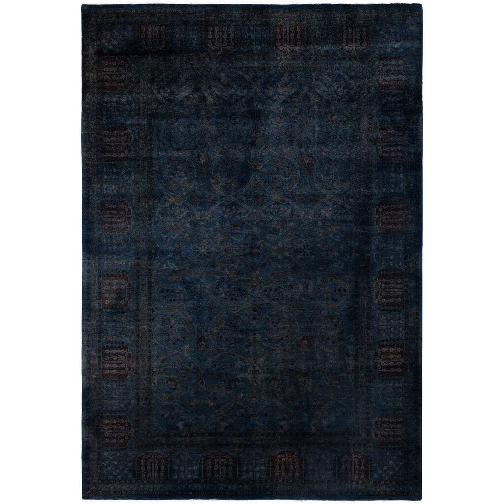 Overdyed One-of-a-Kind Hand-Knotted Area Rug - Black - 6' 1" x 8' 9"