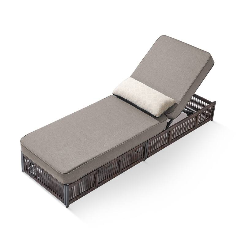 Pocassy Outdoor Lounge Chairs, Pool Lounge Chairs with 5 Adjustable Backrest