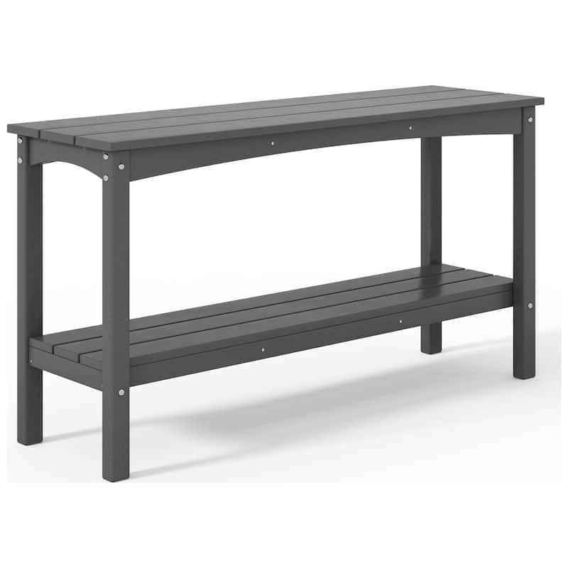 Laguna Hdpe All Weather Outdoor Patio Two Shelf Table