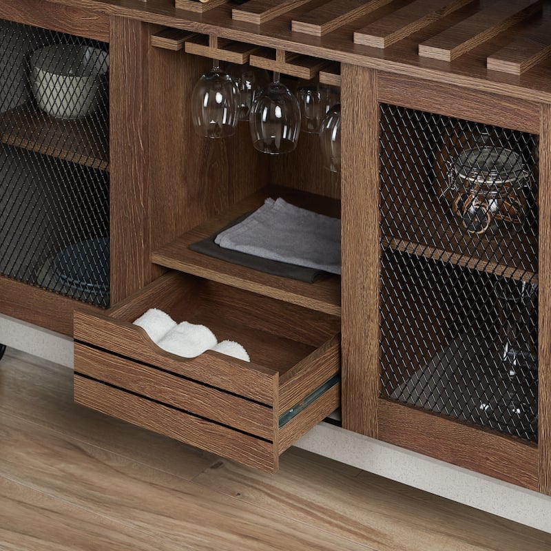 Furniture of America Sene Contemporary 4-shelf Rolling Buffet