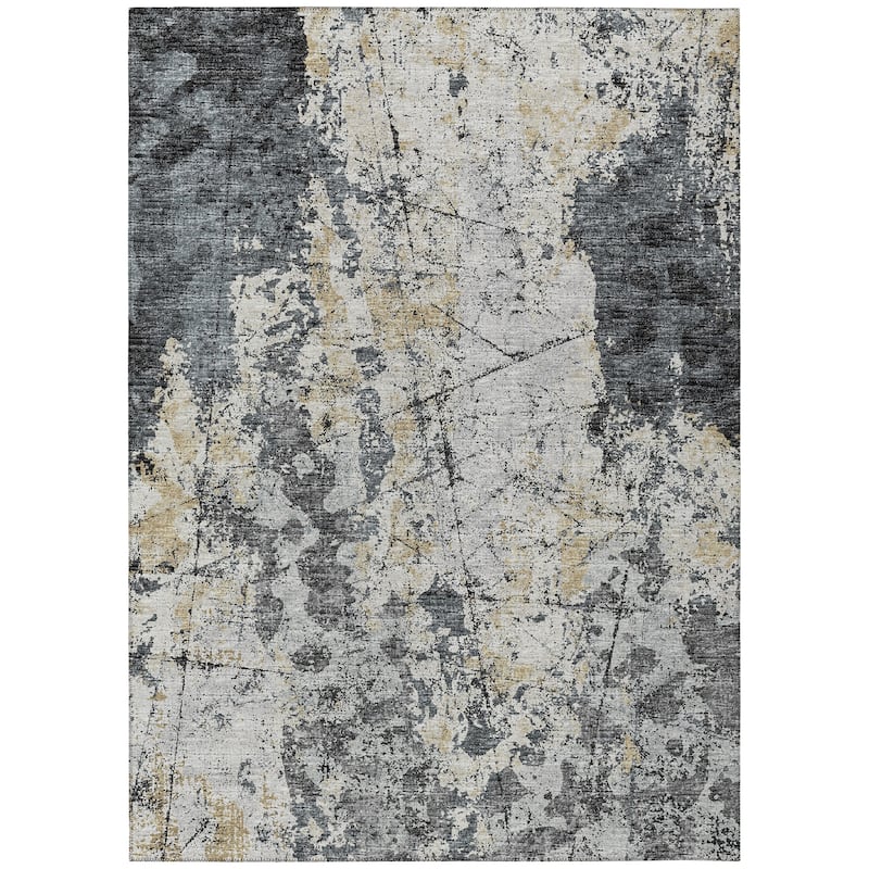 Indoor/ Outdoor Accord Abstract Polyester Washable Rug New