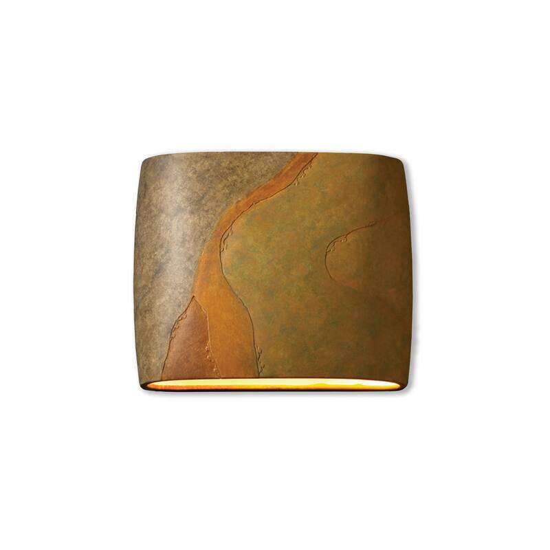 Copper Grove Schinop 2-light Yellow Slate Oval Outdoor Wall Sconce with Closed Top
