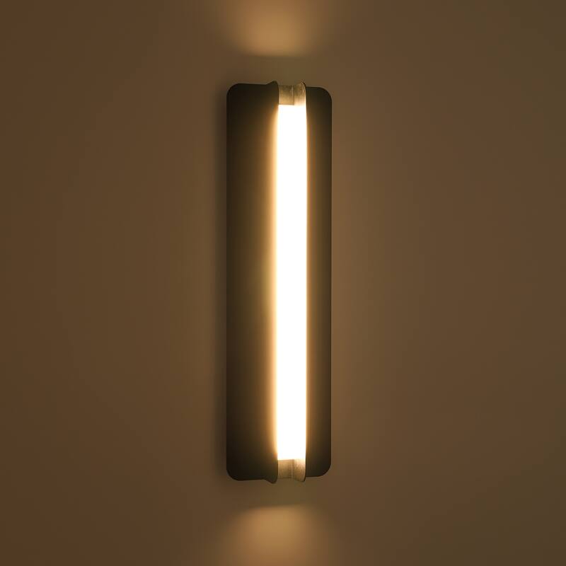 Modern Black Outdoor Wall Lights Linear Dimmable LED Wall Sconce Lights