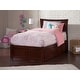 preview thumbnail 2 of 7, Metro Twin XL Platform Bed with Footboard and 2 Drawers in Walnut