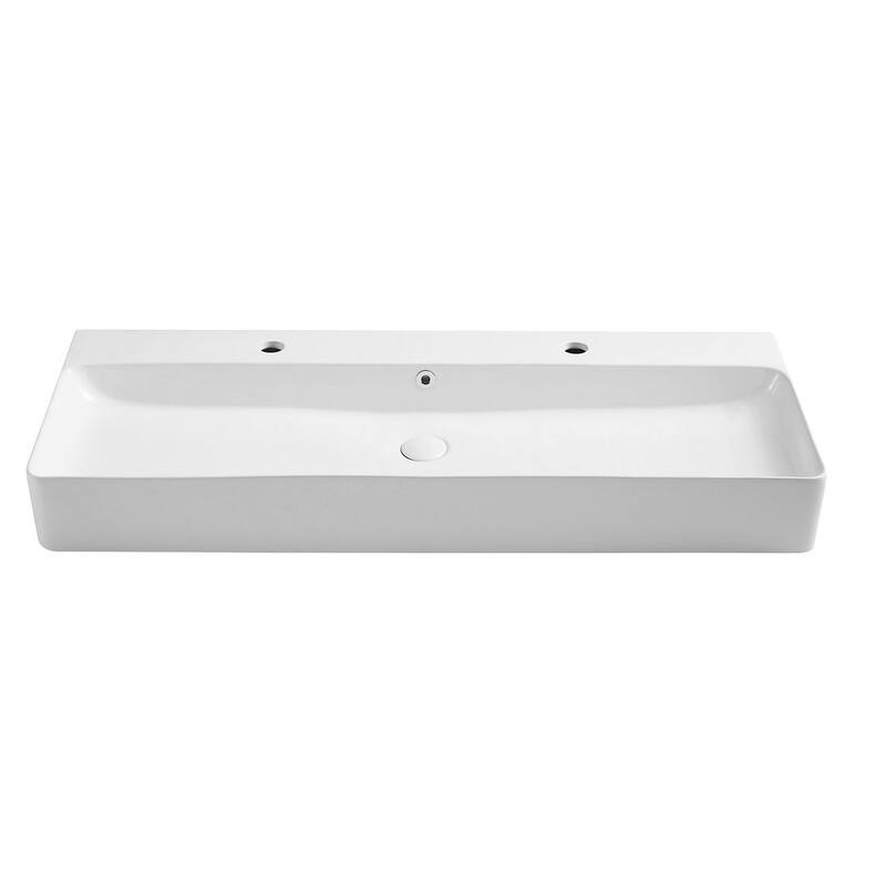Eridanus 43" Modern Bathroom Trough Sink with Overflow