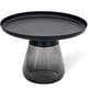 preview thumbnail 14 of 13, Black Titanium Coffee Table with Smoky Gray Glass Base, Round 19x20