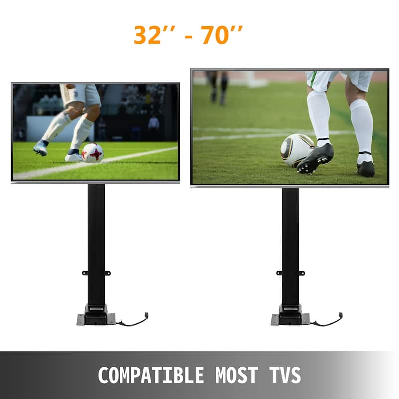 Motorized TV Lift with Swivel, Adjustable Height 28.74-68.11 Inch for 32-70 Inch TVs, Remote Controlled, 154 Lbs Capacity