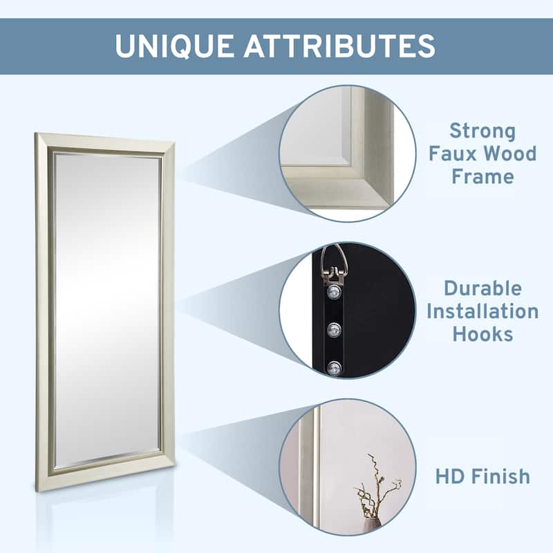 Framed Bevel Leaner Full Length Rectanglar Floor Mirror