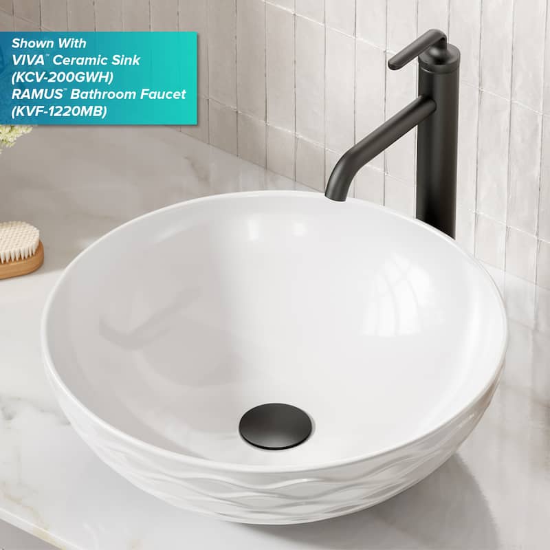 KRAUS Pop-Up Drain for Vessel Bathroom sink - Matte Black - 10 3/4" H x 2 5/8" DIA (model PU-L10)