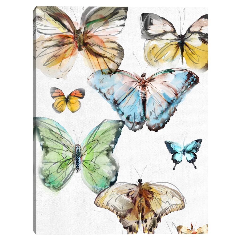 Les Papillons 1 by Studio Arts Canvas Art Print