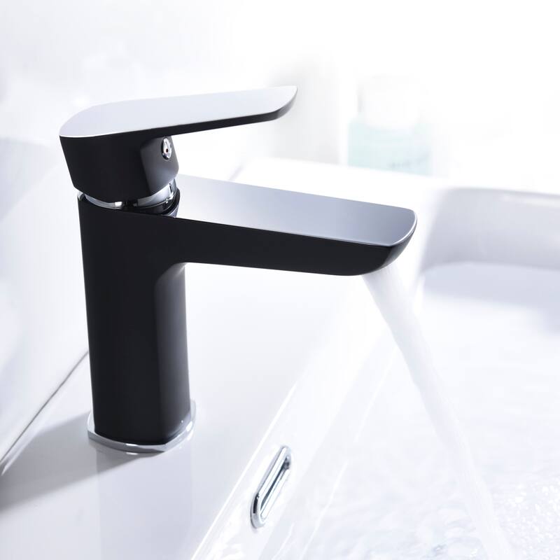 Dowell 8001/021 Series Single Handle Bathroom Faucet - Chrome with Black