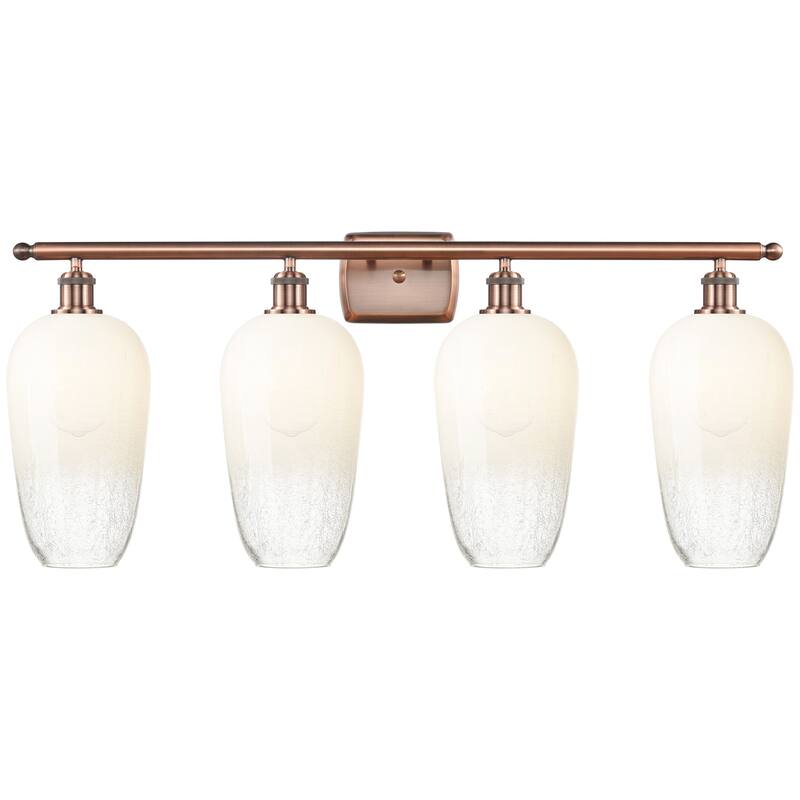 Innovations Lighting 516-4W-16-37 Brookhaven Flute Vanity Brookhaven - Antique Copper / Opal