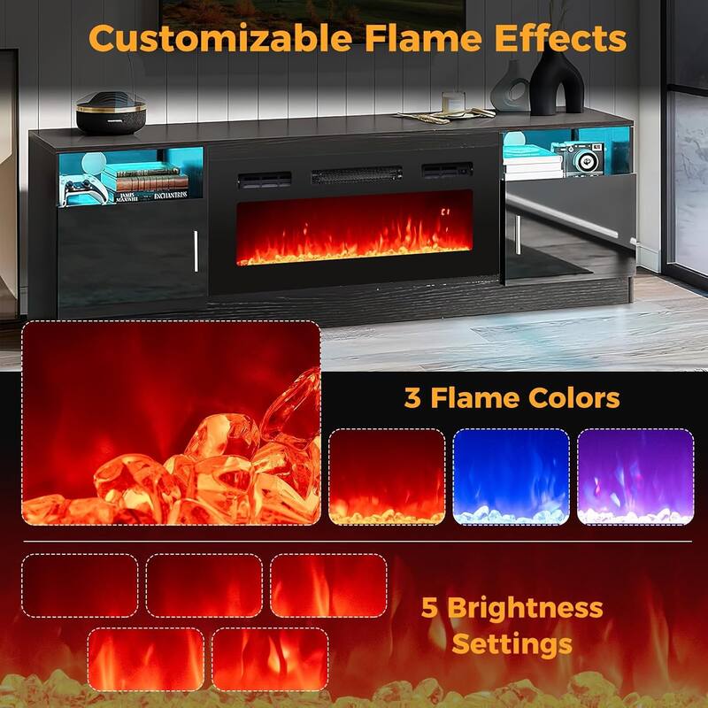 36'' Electric Fireplace Inserts Recessed Fireplace Heater