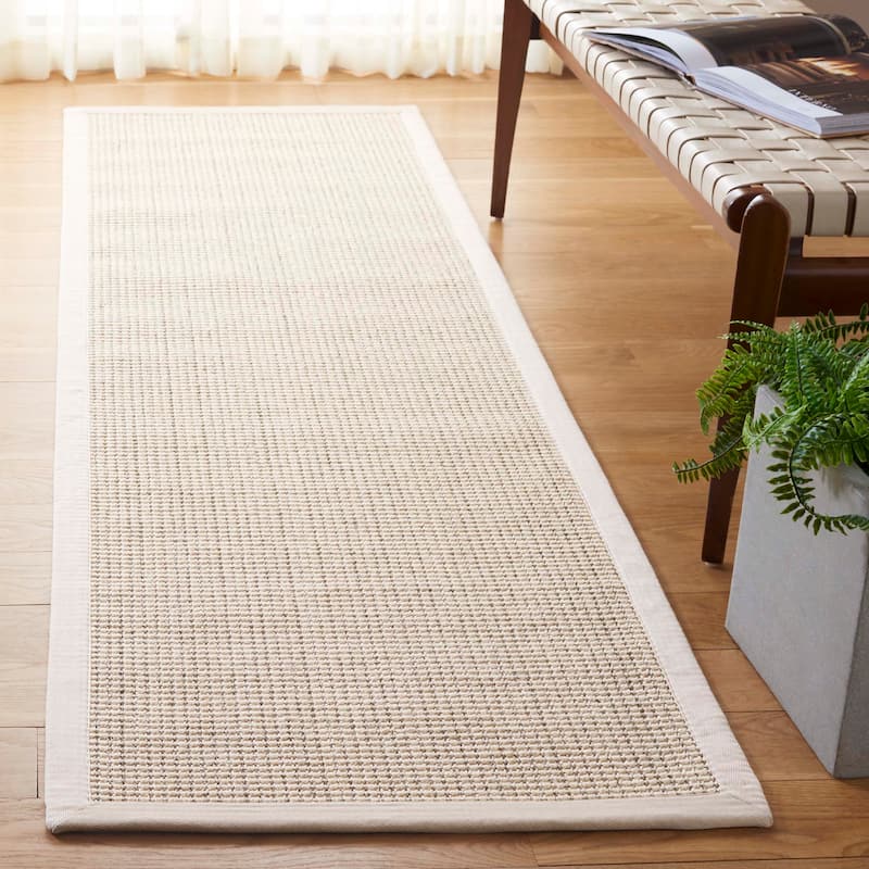 SAFAVIEH Palm Beach Leena Contemporary Wool Rug - 2'3" x 8' Runner - Ivory