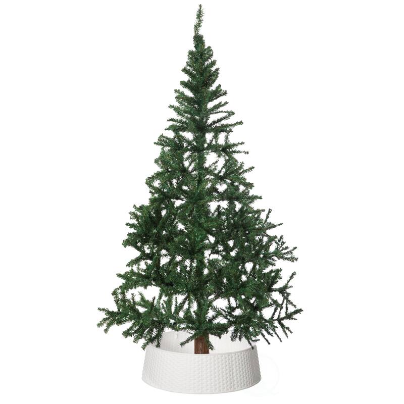 Large Rattan Collar Tree Skirt - White
