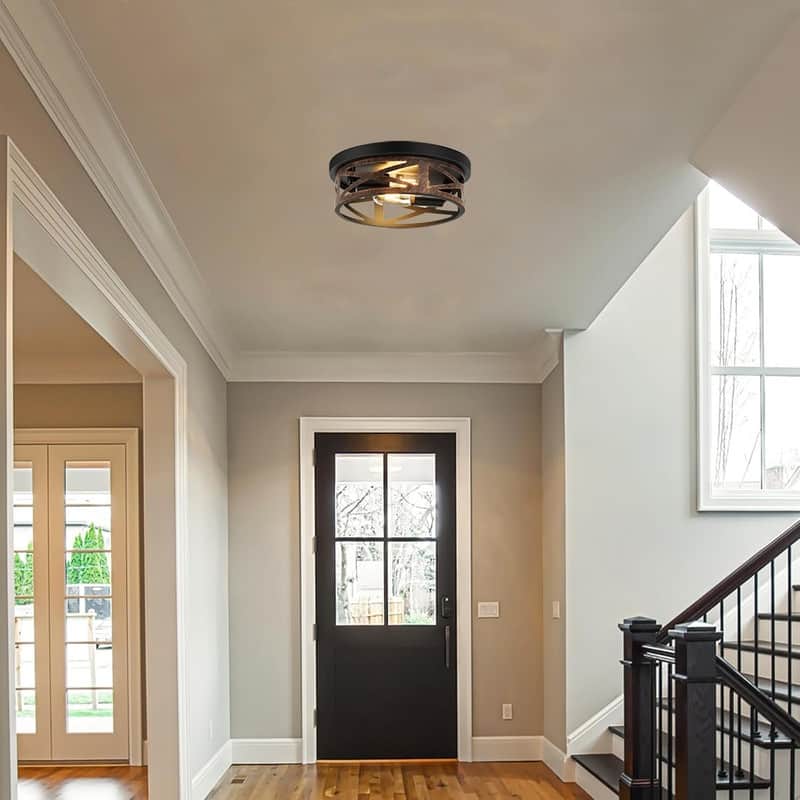 2 Light bulb light retro metal black ceiling light metal kitchen light - N/A