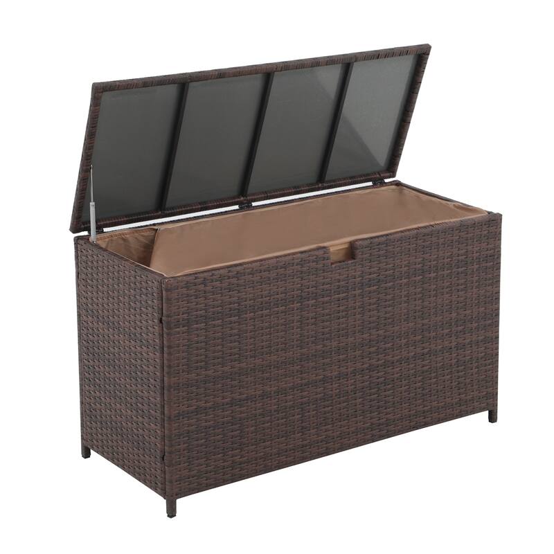 Outdoor 120 Gallons PE Wicker Storage Box