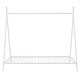 preview thumbnail 1 of 8, Twin House Bed for Kids, Metal Tent Bed Frame Floor Play House Bed with Slat for Girls Boys , No Box Spring Needed,White