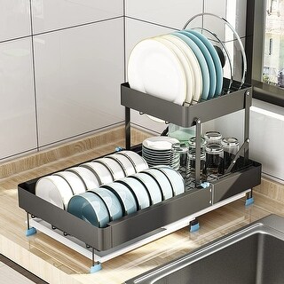 Multifunctional 2 Layer Dish Drying Rack for Kitchen Counter - Bed Bath ...