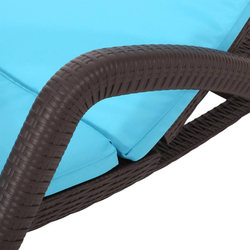 Outdoor Chaise Lounge Chair Ergonomic Armchair with Cushion for Poolside Patio Garden
