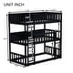 preview thumbnail 3 of 30, Triple Rubber Wood Detachable Bunk Bed with Ladders and Guardrails,Twin Size