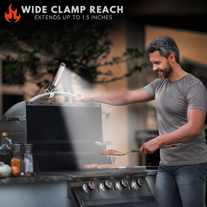 LED Concepts Bright LED Lights-360 Degree Clamping Grill Light, Weather Resistant, Task Lighting Barbecue Grilling