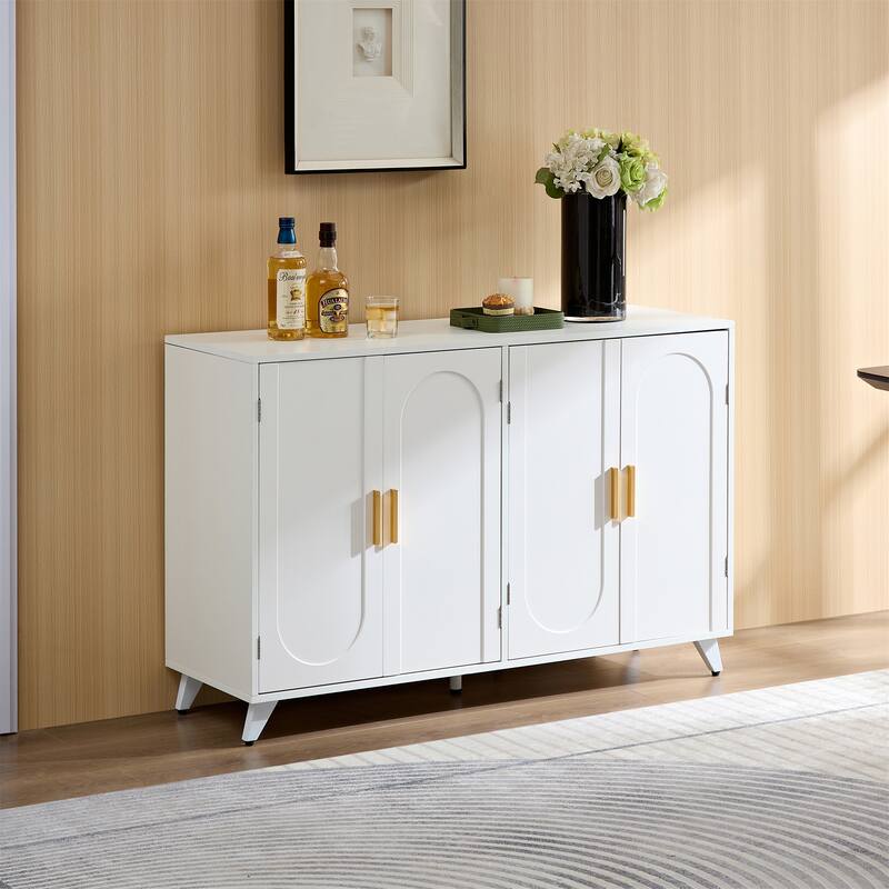 4 Doors Sideboard Buffet with Adjustable Shelves - White