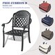 preview thumbnail 6 of 5, 3-Piece Bistro Table Set Cast Aluminum Patio Furniture with Cushions