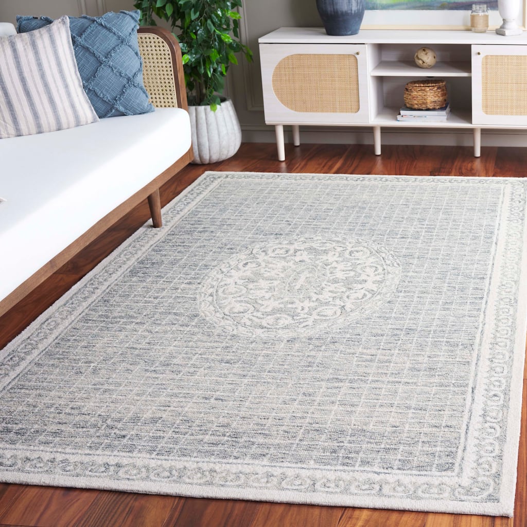 SAFAVIEH Handmade Ebony Rikie Modern & Contemporary Wool Rug